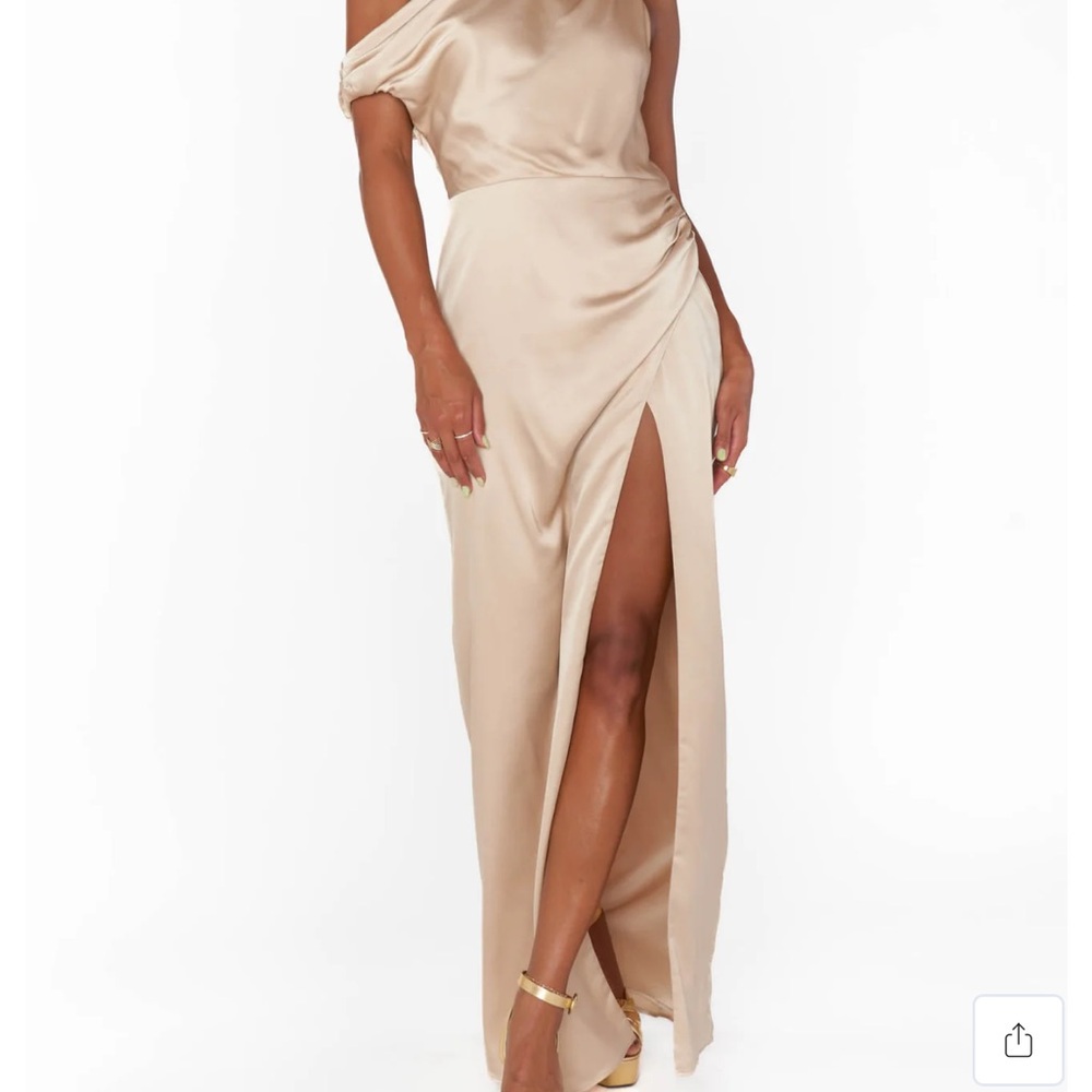 Show Me Your Mumu Jodie Dress - Champagne Luxe Satin